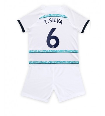 Chelsea Thiago Silva #6 babykläder Bortatröja barn 2022-23 Korta ärmar (+ Korta byxor)